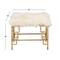 23" Gold & White Iron & Fabric Contemporary Stool